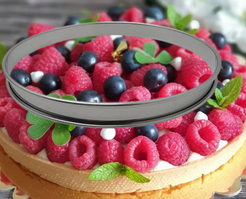 Cercles tarte inox bords - inox,