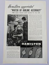 1937 Vintage Print Ad Hamilton Watches Classic Jewelry
