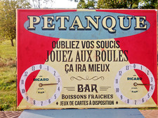 Plaque metal  pétanque Ricard