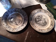 2 assiettes parlantes gien xix