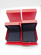 Cartier Véritable Collier Rangement Bijoux Boîte Rouge Coffret Lot de 2p Avec...