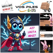Pile Alcaline 12V : LR27A 27A A27 MN27 V27A GP27A EL812 L828 20 mAh ( Duracell )