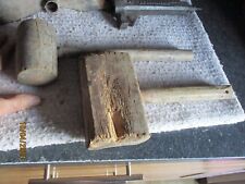 2.Ancien Rustique Maillet Bois Casse Noix Outil Cordonnier Sculpteur Maroquinier