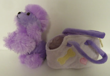 S5. DOUDOU PELUCHE NICKY TOY CHIEN caniche mauve violet sac os coeur TTBE
