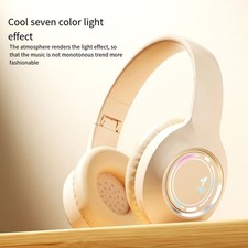 Casque sans fil LED tendance avec design pliable idéal pour les jeux et le trav