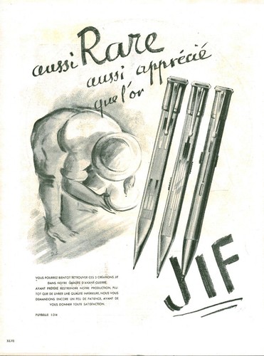 Publicité ancienne stylo jif - publicité,
