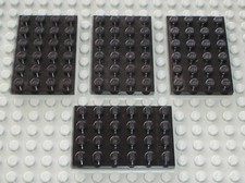 4 x LEGO Plaque Noire Black Plate 4x6 Ref 3032 Set 76139 8971 10937 10018 75227