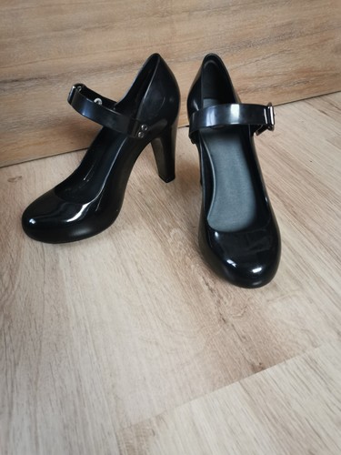 Escarpins noirs caoutchouc - escarpins, en