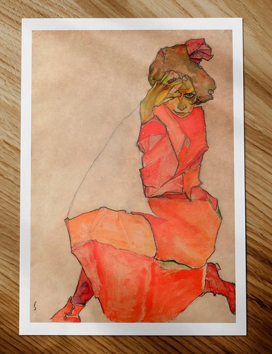 Egon schiele robe - rouge, 1910