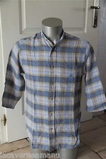 luxueuse chemise carreaux en lin AALLARD DE MÉGÈVE taille 40 (2) EXCELLENT ÉTAT