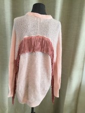 Superbe Pull Rose Franges Laine Mohair Blumarine L Tbe Authentique 