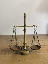 Petite Balance / Trébuchet en Laiton Décorative - Vintage - H18,5cm