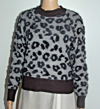 Pull femme hiver gris imprimé panthère noir taille marque 9th Avenue taille M