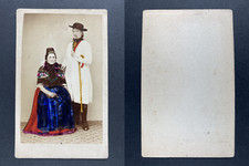 Kuhlmann, Buckeburg, Jeune couple Vintage cdv albumen print. Tirage albuminé