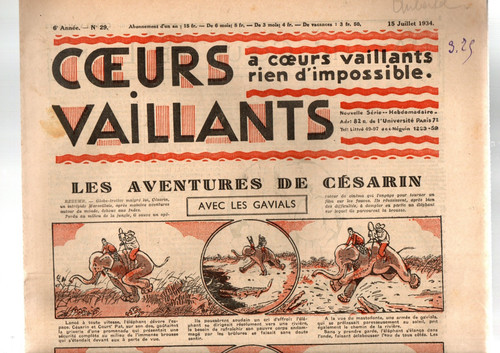 Coeurs vaillants 1934 29 - vaillants, n°29