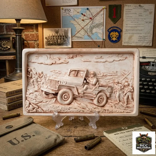 Bas relief jeep day 1944 - bas, d-day