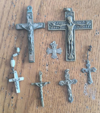 Insigne Religieux Lot Croix Pendentif /K91