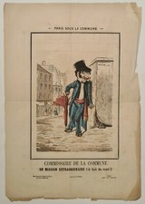 Paris sous la commune Vers 1890 Estampe en couleur Politique Caricature