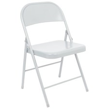 1x Blanc Mat Chaise Pliante en