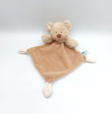 Doudou plat ours beige blanc
