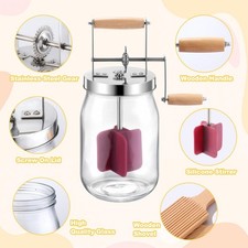 Baratte à beurre à manivelle, mélangeur fait maison, poignée en bois,