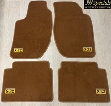 Tapis de Voiture Sol pour Lancia Thema 8.32 Stick Logo Cognac Velours Kunstled