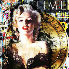 Tableau Pop Art Street Marylin Monroe bitcoin  30x30cm Signé A ROSEN 