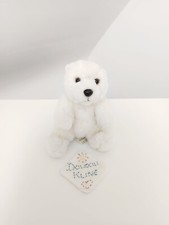 Peluche/Doudou Petit Ours Polaire Blanc Crème Yeux Marron Nez Noir Dur 20cm WWF