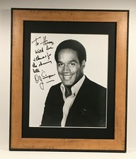 O. J SIMPSON hand signed autograph & special dedication!