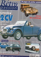 RETRO PASSION N°101 2 CV CABRIOLET LEMAN / PEUGEOT 104ZS / AMC PACER / MAHARAJAS
