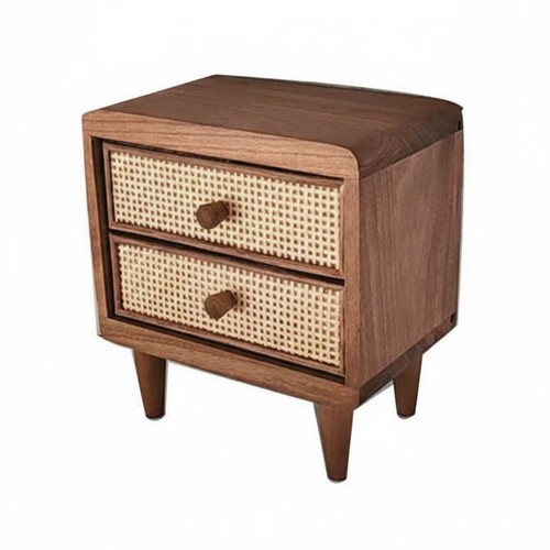 Boîte bois rotin design - rotin,