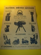 FEUILLET PUBLICITAIRE D EPOQUE 1937 GONFLEUR BORNE A AIR LUCHARD GARAGE michelin