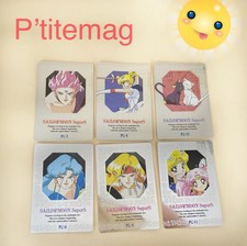 6 cartes Sailormoon S  PC 4,5,6,7, 11,12 Amada 1995 Platinium  Made In Japan TBE