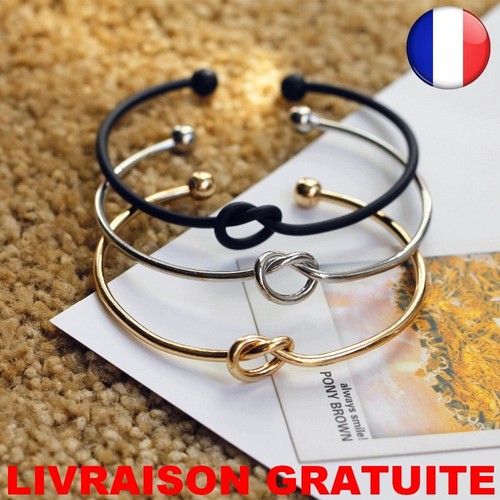 Bracelet bijou jonc femme noir - bracelet,