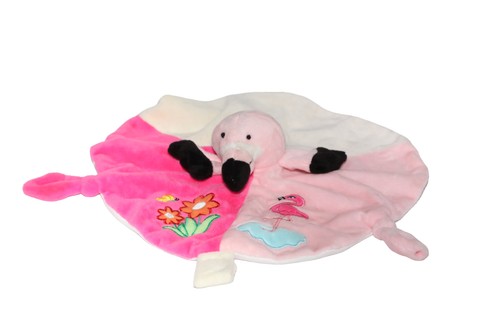 Doudou plat flamant rose - plat,