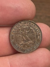 Monnaie France 2 Centimes Napoléon III Tête Nue 1855 BB Chien (10-45/N7)