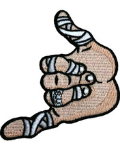 Patch Jiu Jitsu Brésilien (90 mm) Shaka Hand Iron-on Badge BJJ Gi Kimono...