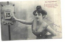 CARTE FANTAISIE  BERGERET  AUX SUPERSTITIEUX  VENDREDI 13