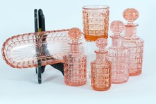 Ancienne garniture cristal BAYEL MOD. BACCARAT Rose  flacon PARFUM bouchon MODE