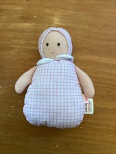 MC/ Doudou lutin poupée carreaux rose Blanc Joséphine JACADI 13 cm Hochet Grelot
