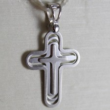Pendentif Croix Or Blanc 750