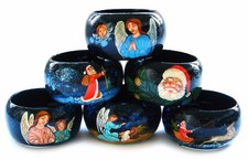 Six Ronds de Serviettes bois