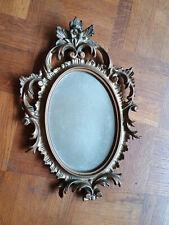 Joli Miroir deco en résine dorée patiné moulé de style Louis XV rocaille - 20e