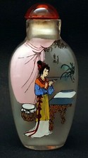  Chinese   Snuff bottle hand-painted  inside  painting  women signed ART ASIE 