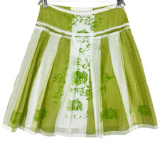 Jupe Mini Verte/Blanche Femme