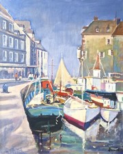 Guy Bénard - Le Port d'Honfleur huile sur toile