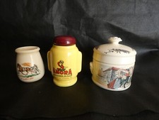 2 POTS A MOUTARDE MOUTARDIER  CERAMIQUE AMORA ANCIENS VINTAGE + 1 OBERNAI