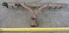 P6- OLD TOOL Outil ancien jardin rateau forgé 11 dents Art Populaire Jardinage