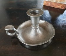 Bougeoir à main en étain 95 % ZINN numéroté 118 EPU EUROPE