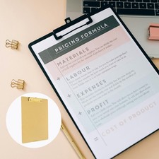  Pince à dossier en acier inoxydable A4 Presse-papiers Porte-papier Memo Folders